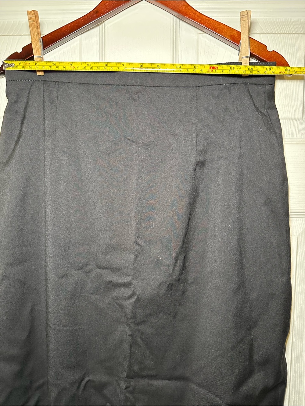 Burberry Black 100% Wool Pencil Skirt | Tailored Knee Length Fully Lined Size M - Picture 4 of 9